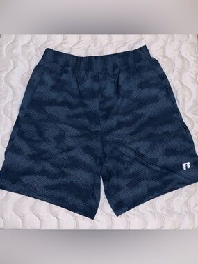 Russell Athletic Navy Camo Mesh Performance Shorts